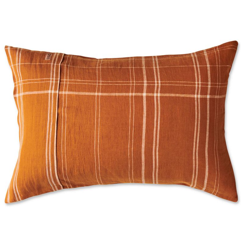 Kip&Co Santa Monica Pecan Tartan Linen Pillowcases 2P Std Set image number 0